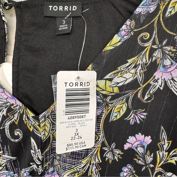 Torrid Mini Lurex Chiffon Tiered Dress Size 3X NWT - Picture 7 of 9